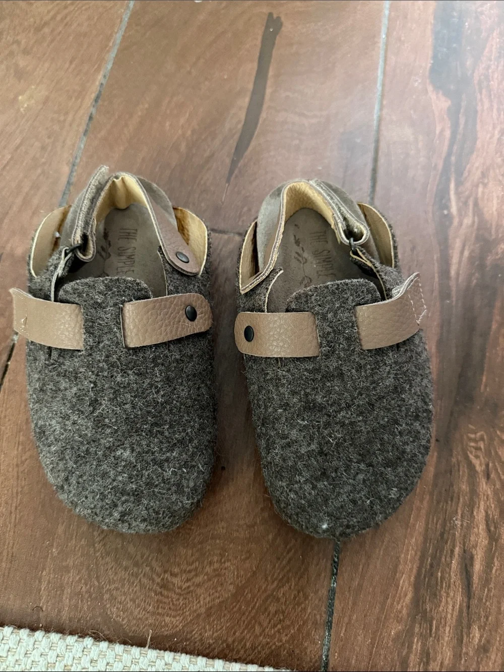 Kids Brown Wool Felt Muled
